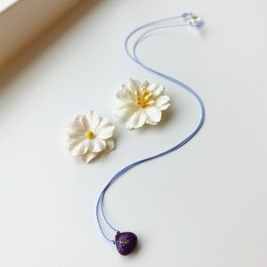 Copper Purple Turquoise Teardrop Necklace